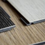Vinyl strips. Flexible plastic laminate.Floor covering, LVT.